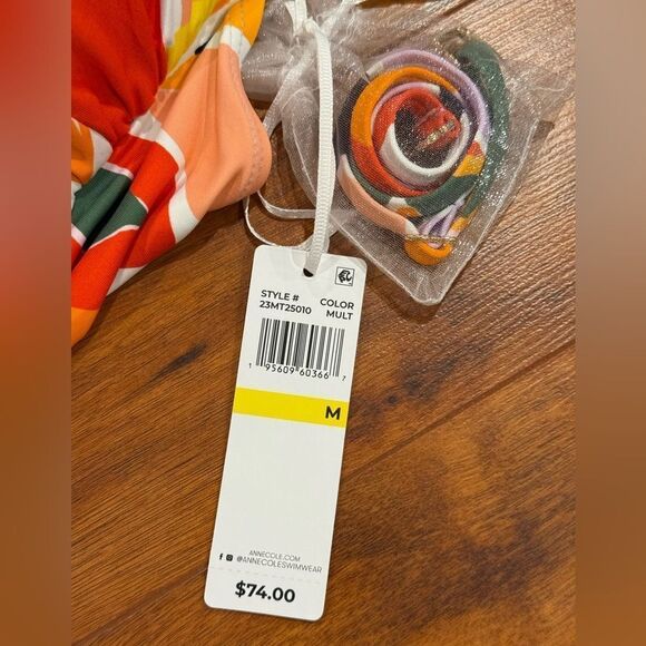 Anne Cole Women's Twist Front Shirred Bandeau Tankini Swim Top NWT - Picture 5 of 6